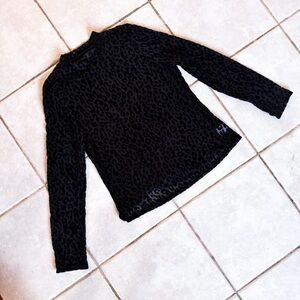 Temu • Sheer, Velvet Leopard Print Top